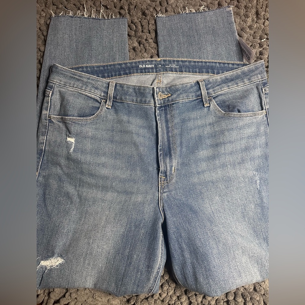 Old Navy High Rise Wow Light Blue Distressed Jeans